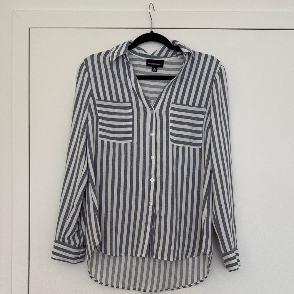 Fortune + Ivy Striped Button-Up Shirt - Size Medium